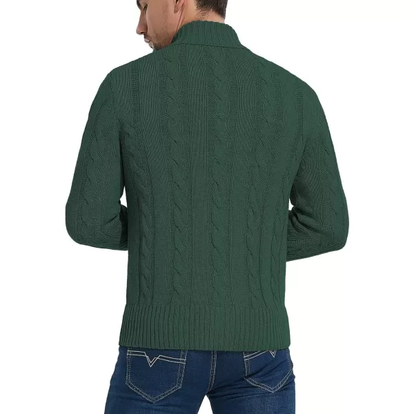 NITAGUT Mens Long Sleeve Stand Collar Cardigan Sweaters Button Down Cable Knitted Sweater