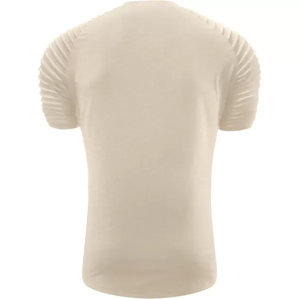 NITAGUT Men's Muscle Workout T-Shirt Pleated Raglan Short Sleeve Gym Athletic Fashion Tee Top