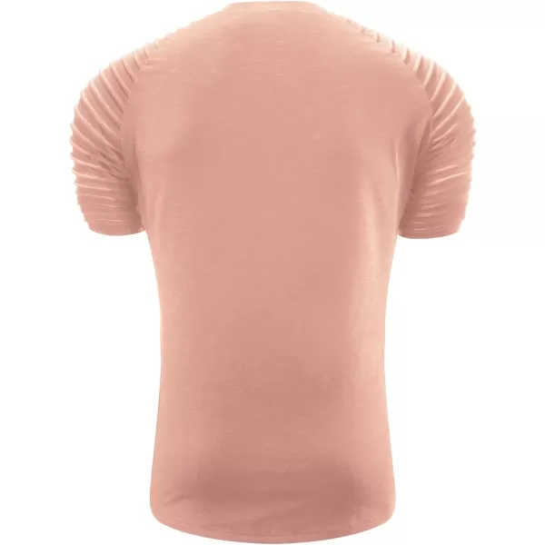 NITAGUT Men's Muscle Workout T-Shirt Pleated Raglan Short Sleeve Gym Athletic Fashion Tee Top