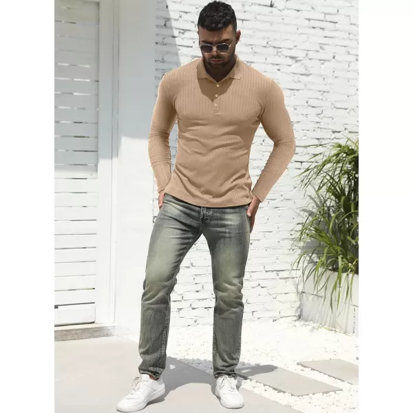 NITAGUT Men's Polo Shirts Shorts&amp; Long Sleeve Casual Slim Fit Workout Shirts