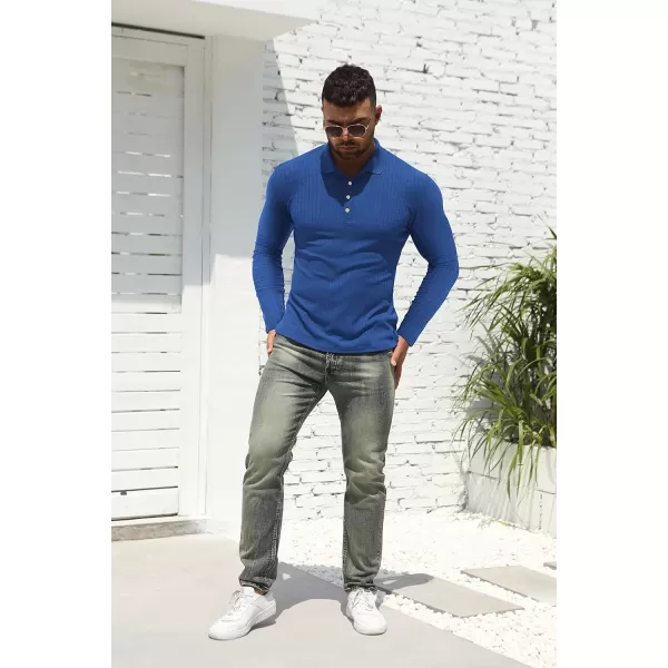NITAGUT Men's Polo Shirts Shorts&amp; Long Sleeve Casual Slim Fit Workout Shirts