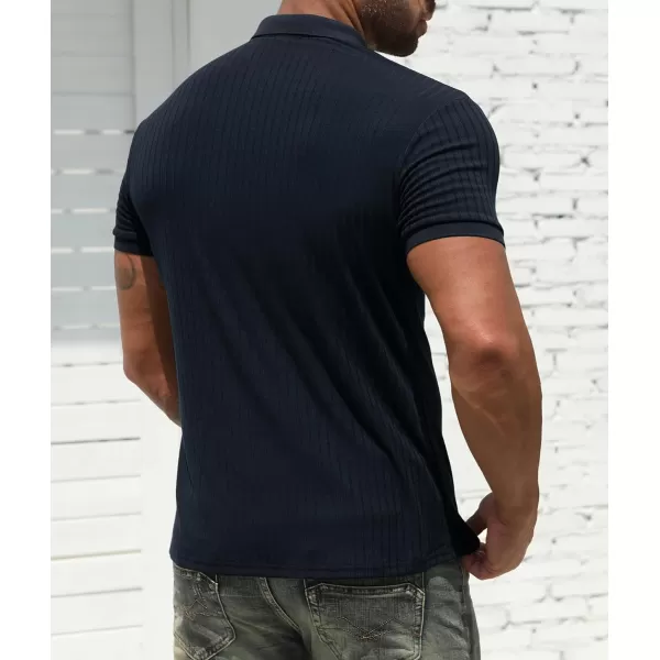 NITAGUT Men's Polo Shirts Shorts&amp; Long Sleeve Casual Slim Fit Workout Shirts