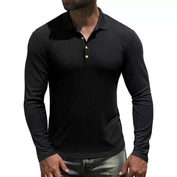 NITAGUT Men's Polo Shirts Shorts&amp; Long Sleeve Casual Slim Fit Workout Shirts