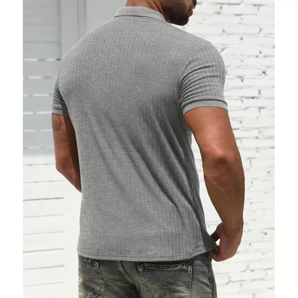 NITAGUT Men's Polo Shirts Shorts&amp; Long Sleeve Casual Slim Fit Workout Shirts