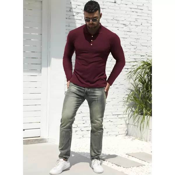 NITAGUT Men's Polo Shirts Shorts&amp; Long Sleeve Casual Slim Fit Workout Shirts