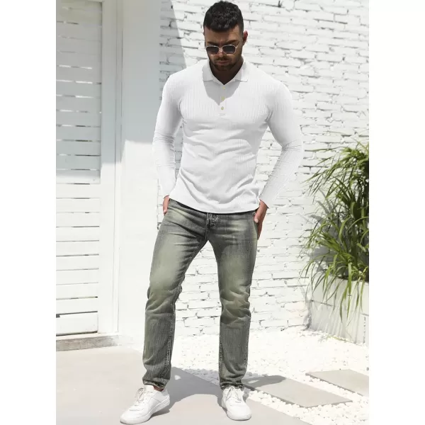 NITAGUT Men's Polo Shirts Shorts&amp; Long Sleeve Casual Slim Fit Workout Shirts