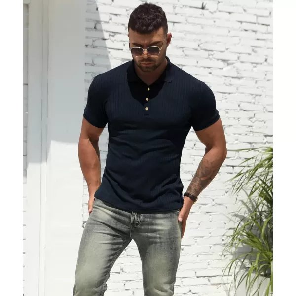 NITAGUT Men's Polo Shirts Shorts&amp; Long Sleeve Casual Slim Fit Workout Shirts