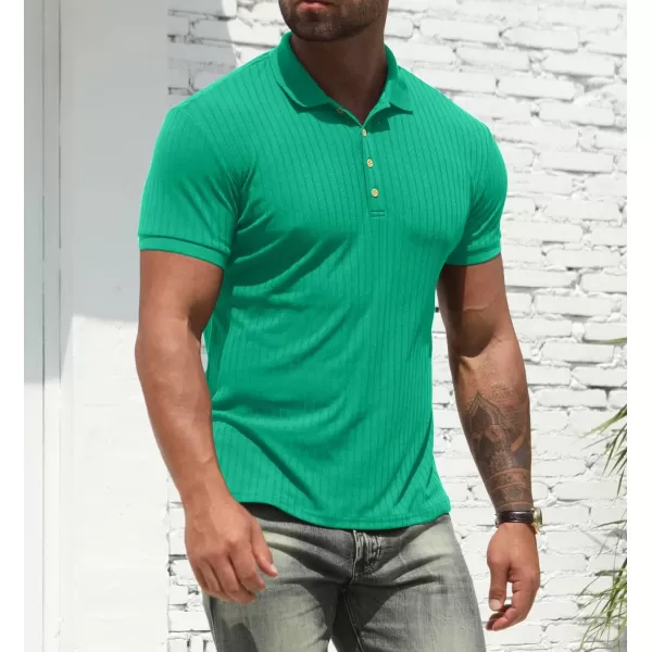 NITAGUT Men's Polo Shirts Shorts&amp; Long Sleeve Casual Slim Fit Workout Shirts