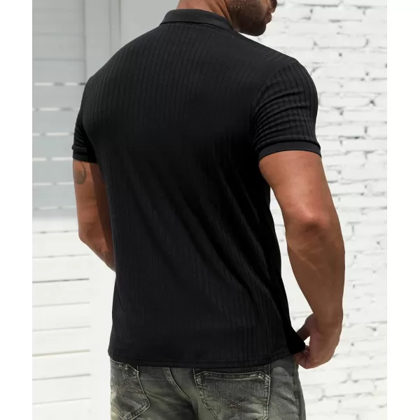NITAGUT Men's Polo Shirts Shorts&amp; Long Sleeve Casual Slim Fit Workout Shirts