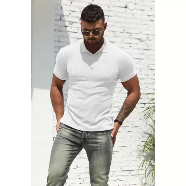 NITAGUT Men's Polo Shirts Shorts&amp; Long Sleeve Casual Slim Fit Workout Shirts