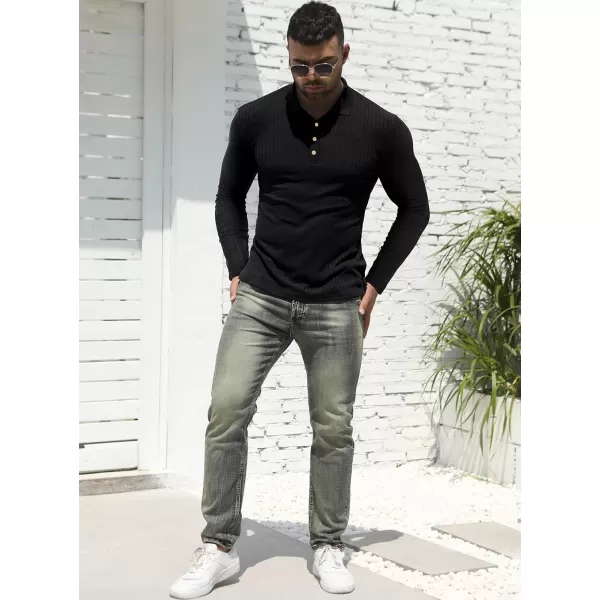 NITAGUT Men's Polo Shirts Shorts&amp; Long Sleeve Casual Slim Fit Workout Shirts
