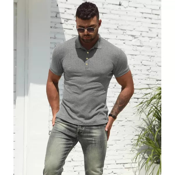 NITAGUT Men's Polo Shirts Shorts&amp; Long Sleeve Casual Slim Fit Workout Shirts
