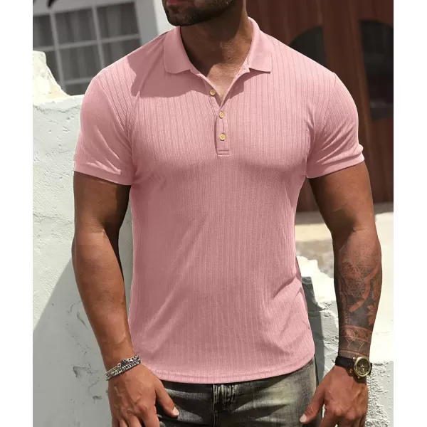 NITAGUT Men's Polo Shirts Shorts&amp; Long Sleeve Casual Slim Fit Workout Shirts