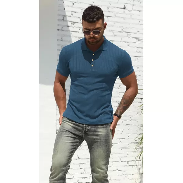 NITAGUT Men's Polo Shirts Shorts&amp; Long Sleeve Casual Slim Fit Workout Shirts