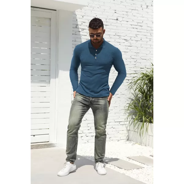 NITAGUT Men's Polo Shirts Shorts&amp; Long Sleeve Casual Slim Fit Workout Shirts