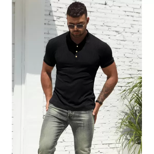 NITAGUT Men's Polo Shirts Shorts&amp; Long Sleeve Casual Slim Fit Workout Shirts