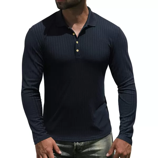 NITAGUT Men's Polo Shirts Shorts&amp; Long Sleeve Casual Slim Fit Workout Shirts