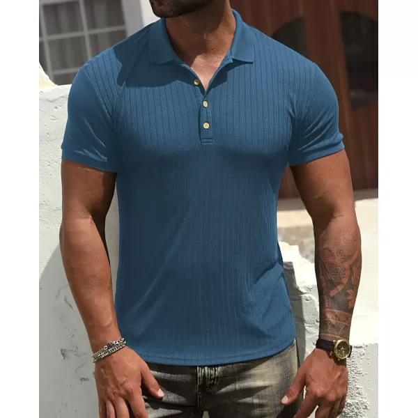 NITAGUT Men's Polo Shirts Shorts&amp; Long Sleeve Casual Slim Fit Workout Shirts