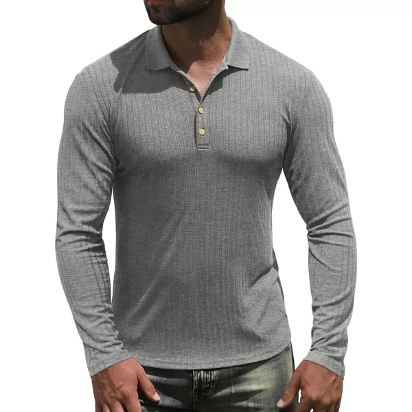 NITAGUT Men's Polo Shirts Shorts&amp; Long Sleeve Casual Slim Fit Workout Shirts