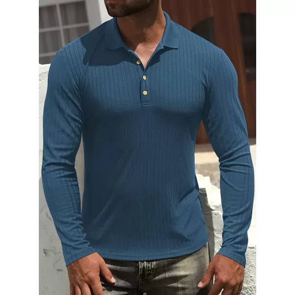 NITAGUT Men's Polo Shirts Shorts&amp; Long Sleeve Casual Slim Fit Workout Shirts