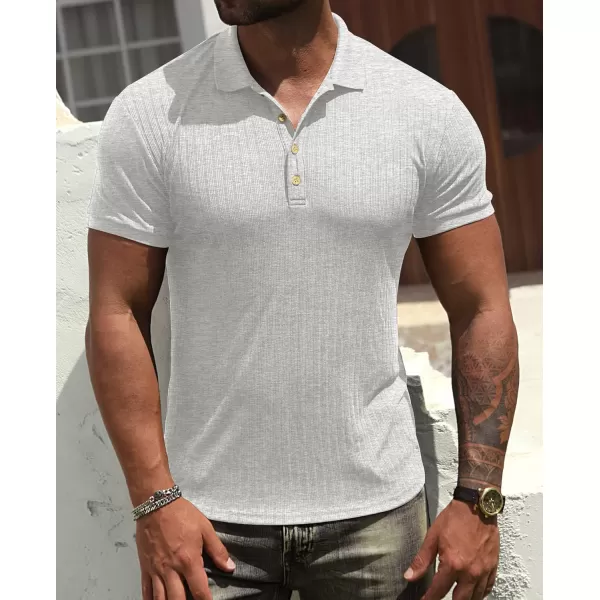 NITAGUT Men's Polo Shirts Shorts&amp; Long Sleeve Casual Slim Fit Workout Shirts