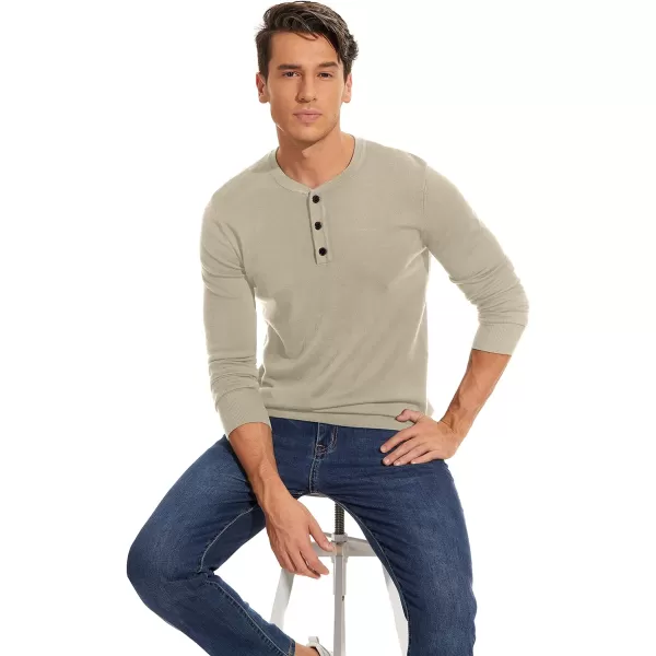 NITAGUT Mens Slim Fit Pullover Sweaters Long Sleeve Knitted Fabric Henley Sweater