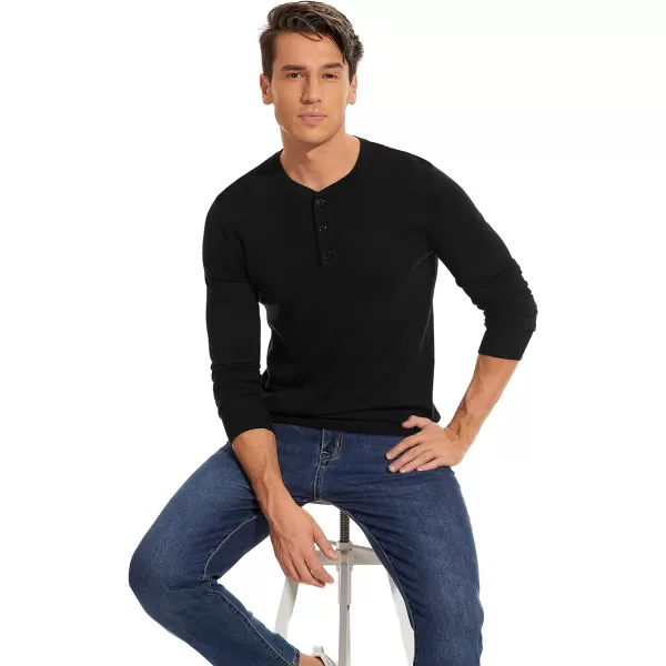 NITAGUT Mens Slim Fit Pullover Sweaters Long Sleeve Knitted Fabric Henley Sweater