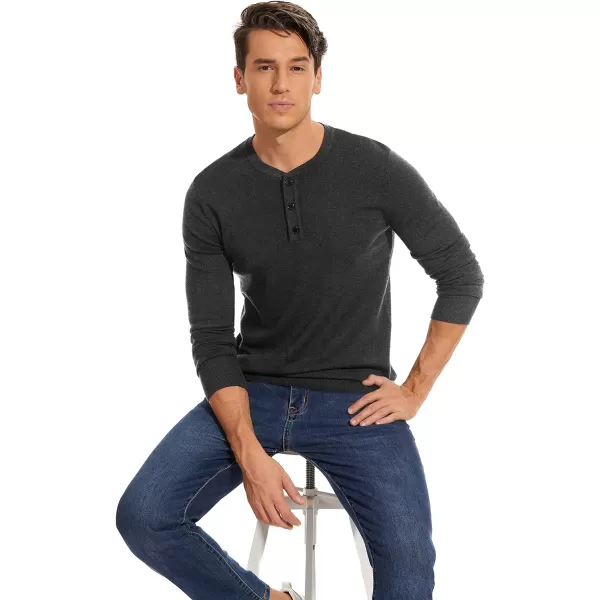 NITAGUT Mens Slim Fit Pullover Sweaters Long Sleeve Knitted Fabric Henley Sweater