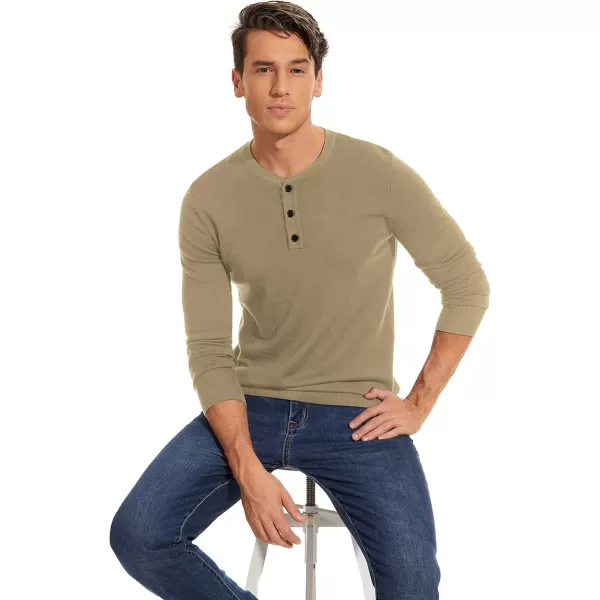 NITAGUT Mens Slim Fit Pullover Sweaters Long Sleeve Knitted Fabric Henley Sweater