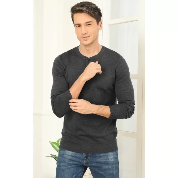 NITAGUT Mens Slim Fit Pullover Sweaters Long Sleeve Knitted Fabric Henley Sweater