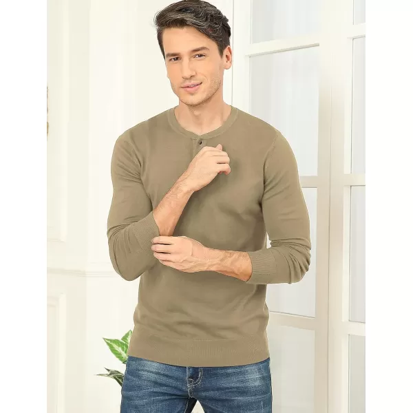 NITAGUT Mens Slim Fit Pullover Sweaters Long Sleeve Knitted Fabric Henley Sweater