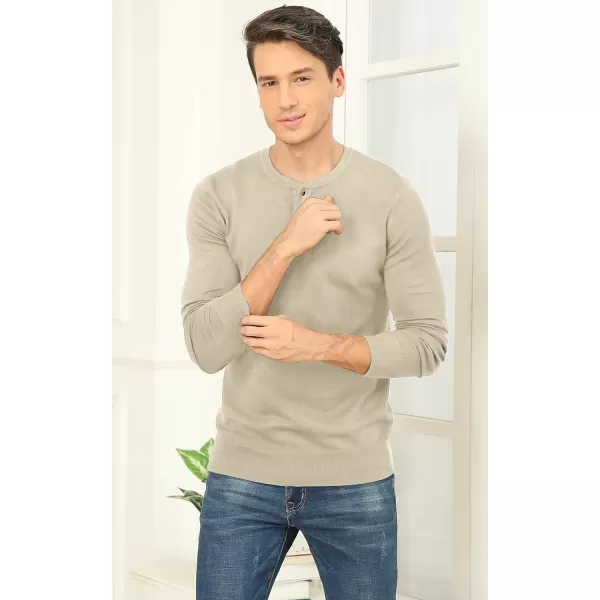 NITAGUT Mens Slim Fit Pullover Sweaters Long Sleeve Knitted Fabric Henley Sweater