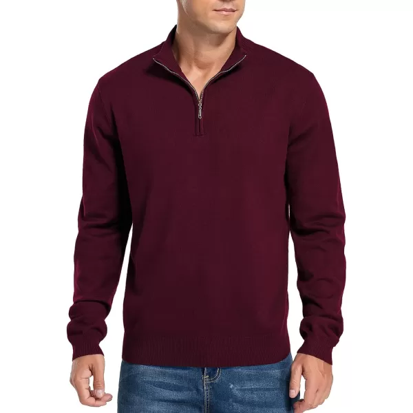 NITAGUT Mens Slim Fit Quarter Zip Mock Neck Polo Sweater Casual Long Sleeve Sweater and Turtleneck Pullover