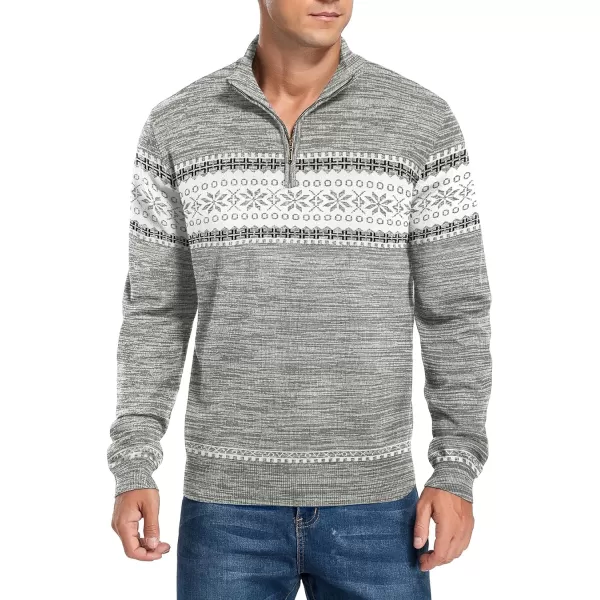 NITAGUT Mens Slim Fit Quarter Zip Mock Neck Polo Sweater Casual Long Sleeve Sweater and Turtleneck Pullover