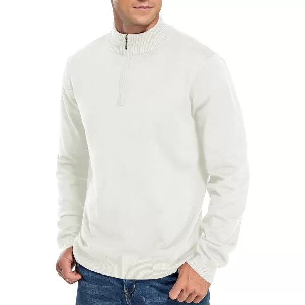 NITAGUT Mens Slim Fit Quarter Zip Mock Neck Polo Sweater Casual Long Sleeve Sweater and Turtleneck Pullover