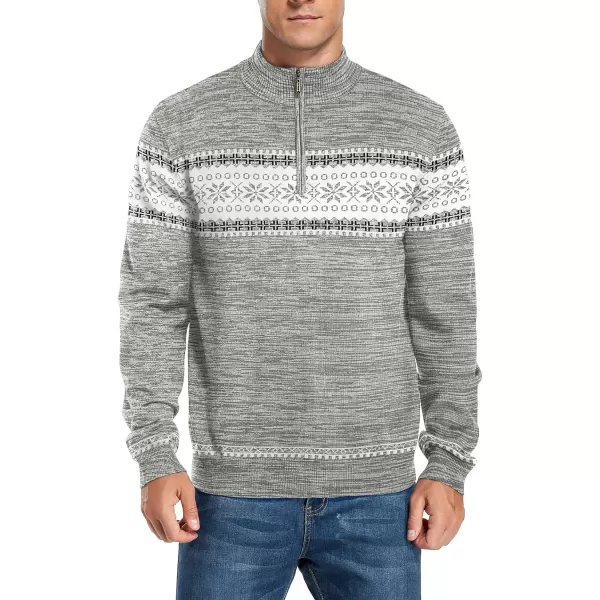 NITAGUT Mens Slim Fit Quarter Zip Mock Neck Polo Sweater Casual Long Sleeve Sweater and Turtleneck Pullover