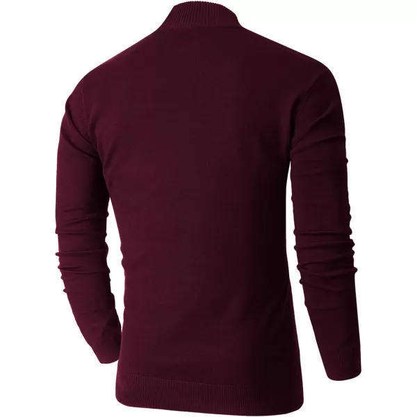 NITAGUT Mens Slim Fit Quarter Zip Mock Neck Polo Sweater Casual Long Sleeve Sweater and Turtleneck Pullover