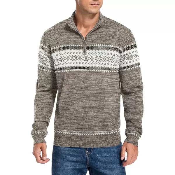 NITAGUT Mens Slim Fit Quarter Zip Mock Neck Polo Sweater Casual Long Sleeve Sweater and Turtleneck Pullover
