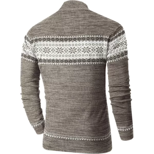 NITAGUT Mens Slim Fit Quarter Zip Mock Neck Polo Sweater Casual Long Sleeve Sweater and Turtleneck Pullover