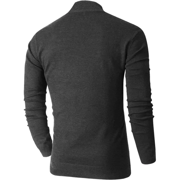 NITAGUT Mens Slim Fit Quarter Zip Mock Neck Polo Sweater Casual Long Sleeve Sweater and Turtleneck Pullover