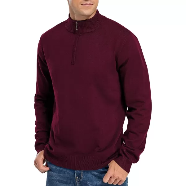NITAGUT Mens Slim Fit Quarter Zip Mock Neck Polo Sweater Casual Long Sleeve Sweater and Turtleneck Pullover