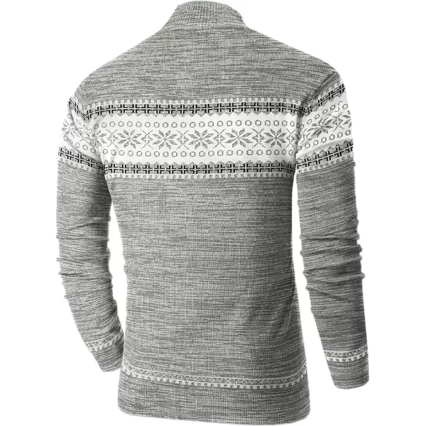 NITAGUT Mens Slim Fit Quarter Zip Mock Neck Polo Sweater Casual Long Sleeve Sweater and Turtleneck Pullover
