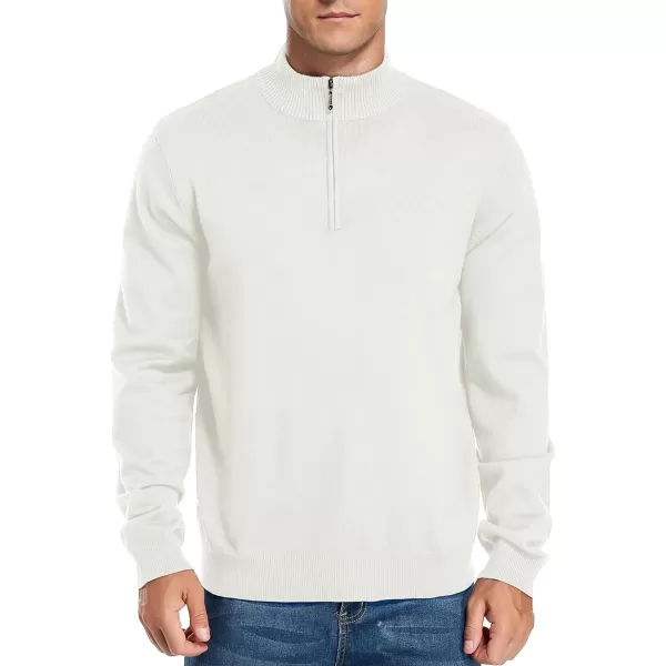 NITAGUT Mens Slim Fit Quarter Zip Mock Neck Polo Sweater Casual Long Sleeve Sweater and Turtleneck Pullover