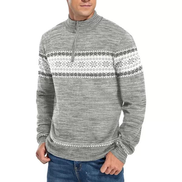 NITAGUT Mens Slim Fit Quarter Zip Mock Neck Polo Sweater Casual Long Sleeve Sweater and Turtleneck Pullover