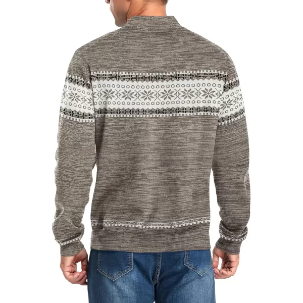 NITAGUT Mens Slim Fit Quarter Zip Mock Neck Polo Sweater Casual Long Sleeve Sweater and Turtleneck Pullover