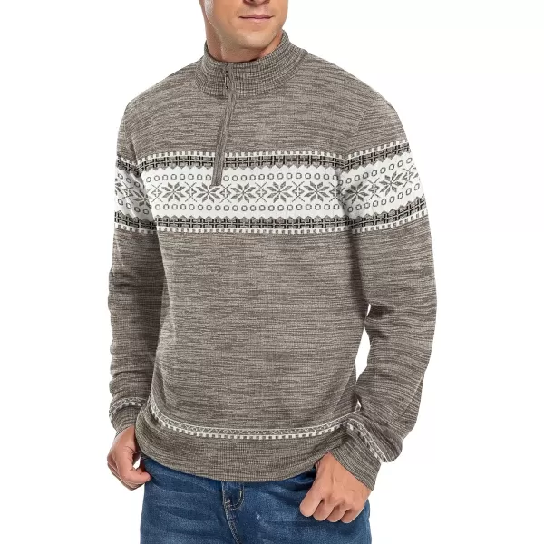 NITAGUT Mens Slim Fit Quarter Zip Mock Neck Polo Sweater Casual Long Sleeve Sweater and Turtleneck Pullover