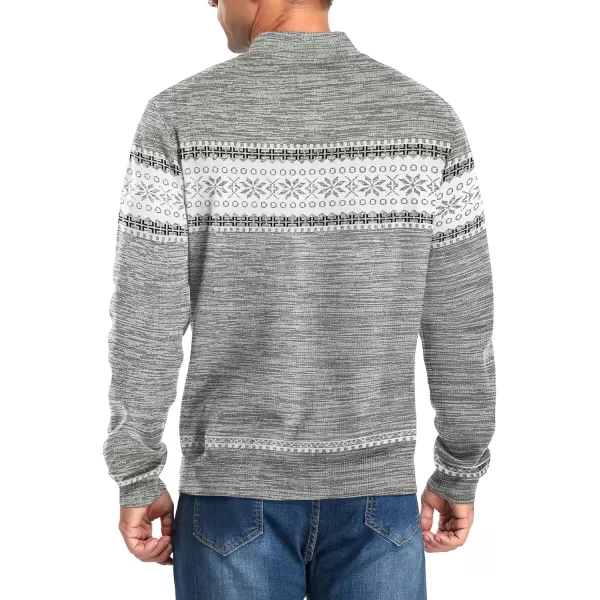 NITAGUT Mens Slim Fit Quarter Zip Mock Neck Polo Sweater Casual Long Sleeve Sweater and Turtleneck Pullover