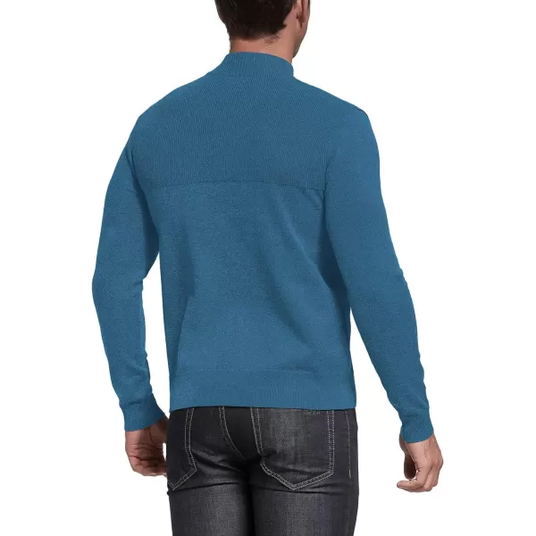 NITAGUT Mens Slim Fit Zip Up Mock Neck Polo Sweater Casual Long Sleeve Sweater and Pullover Sweaters with Ribbing Edge