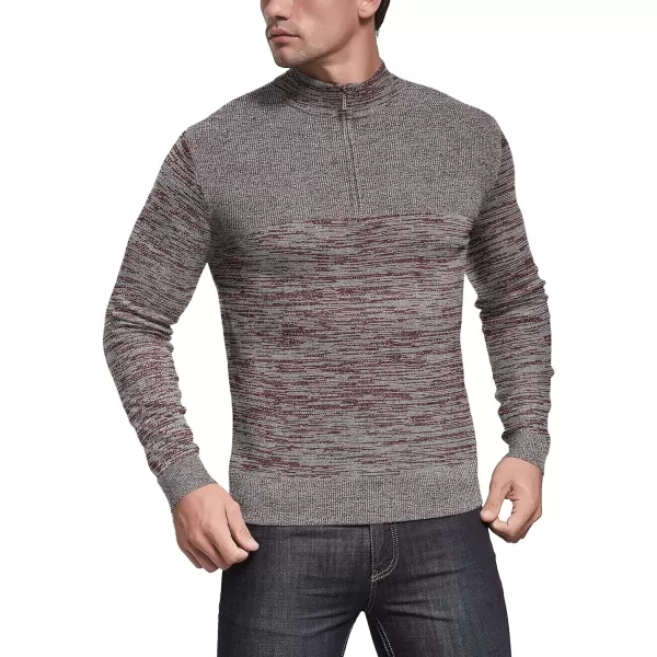 NITAGUT Mens Slim Fit Zip Up Mock Neck Polo Sweater Casual Long Sleeve Sweater and Pullover Sweaters with Ribbing Edge