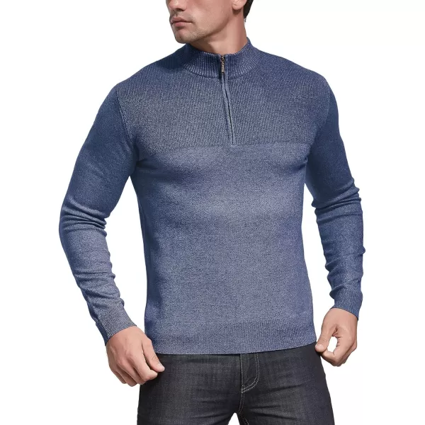 NITAGUT Mens Slim Fit Zip Up Mock Neck Polo Sweater Casual Long Sleeve Sweater and Pullover Sweaters with Ribbing Edge